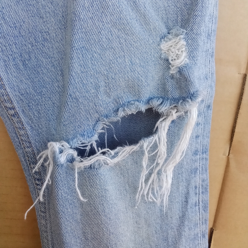 Women's Zara Denim Distressed Style Cotton Jeans Medium Wash - Picture 8 of 13
